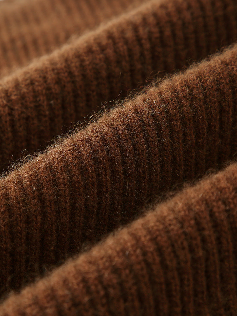 COMOBOCA 100% Cashmere Women's Color Block Knit Sweater