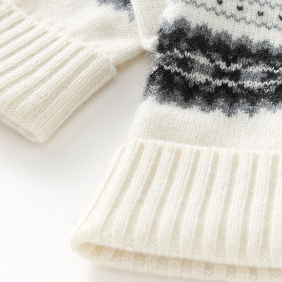 COMOBOCA 100% Cashmere Soft Knit Gloves with Nordic Design
