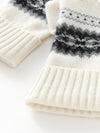 COMOBOCA 100% Cashmere Soft Knit Gloves with Nordic Design