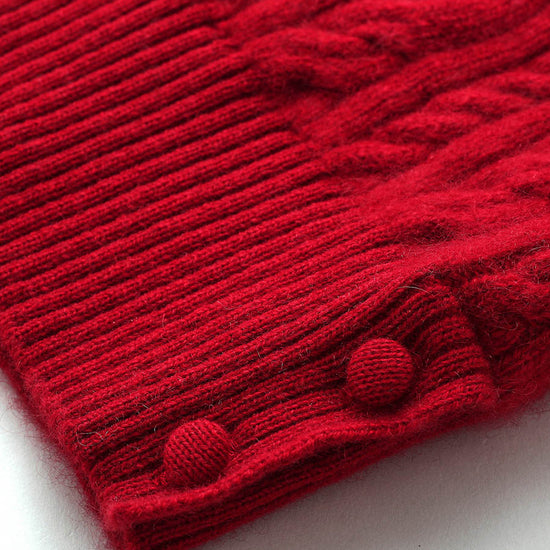 COMOBOCA 100% Cashmere Women's Cable Round Neck Knit Sweater