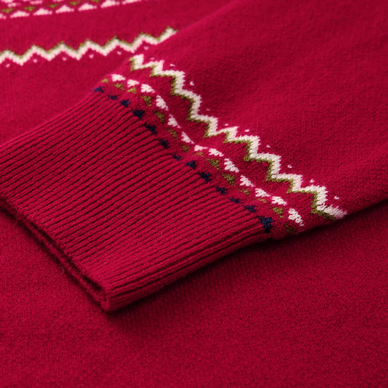 COMOBOCA 100% Wool Women's Fair Isle Sweater