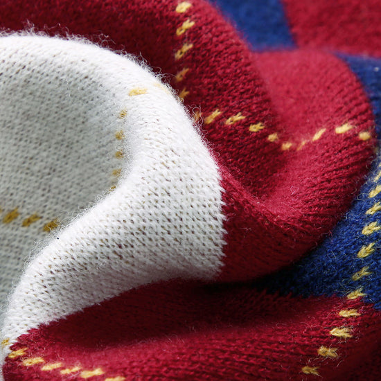 COMOBOCA 100% Wool Kids' Ribbed Round Neck Sweater