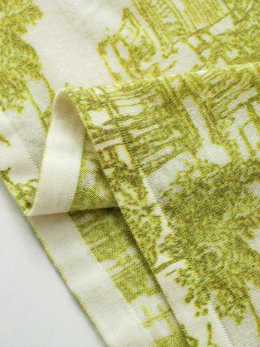 COMOBOCA Women's Cityscape Print Knit Sweater