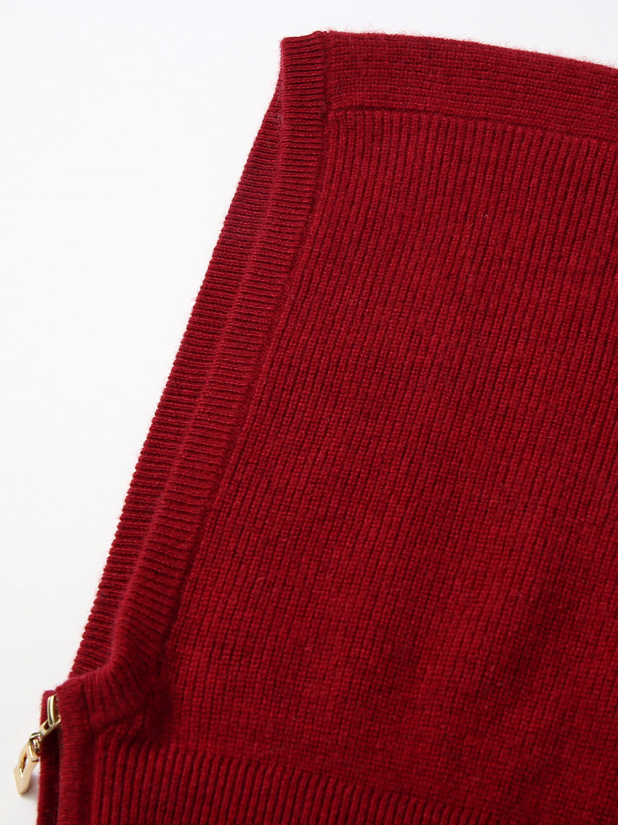 COMOBOCA 100% Cashmere Women's Zip Up Knit Hooded Neck Warmer