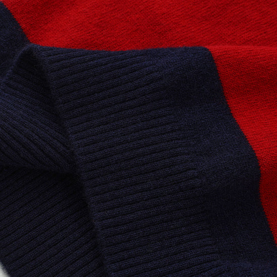 COMOBOCA 100% Wool Kids' Striped Henley Sweater