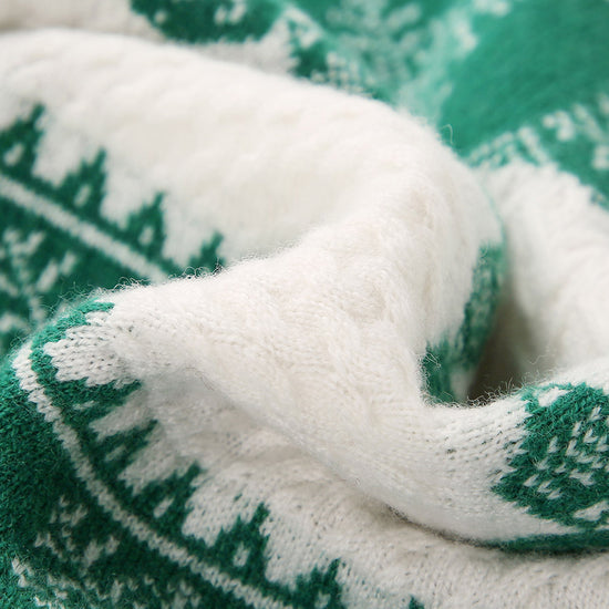 COMOBOCA 100% Wool Kids' Nordic Snowflake Knit Sweater