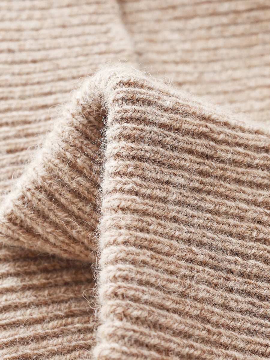 COMOBOCA 100% Wool Men's Ribbed Knit Beanie