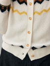 COMOBOCA 100% Cashmere Women's Fair Isle Button Down Cardigan