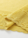 COMOBOCA Women's Scalloped Lace Trim Knit T-Shirt