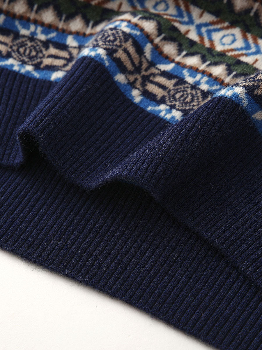 COMOBOCA 100% Wool Women's Fair Isle Knit Vest