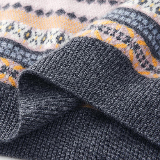 COMOBOCA 100% Cashmere Women's Striped Knit Vest