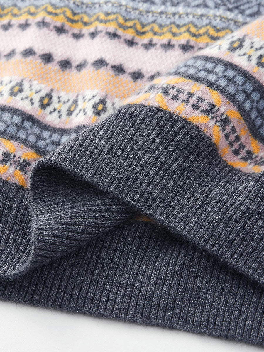 COMOBOCA 100% Cashmere Women's Striped Knit Vest