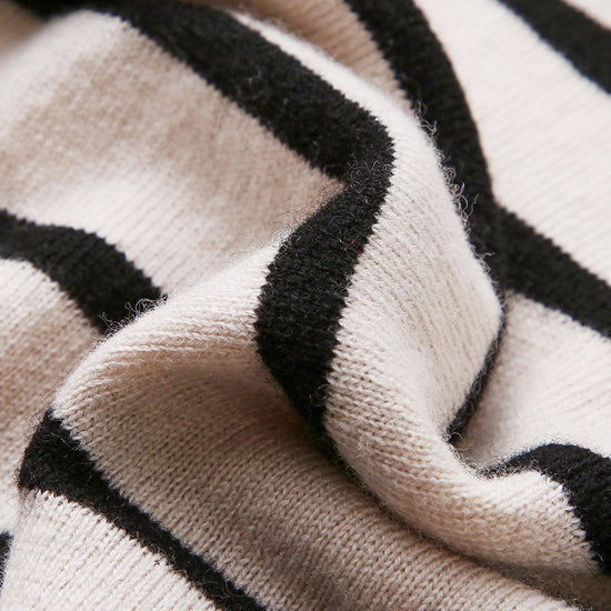 COMOBOCA 100% Wool Kids' Striped Collar Sweater