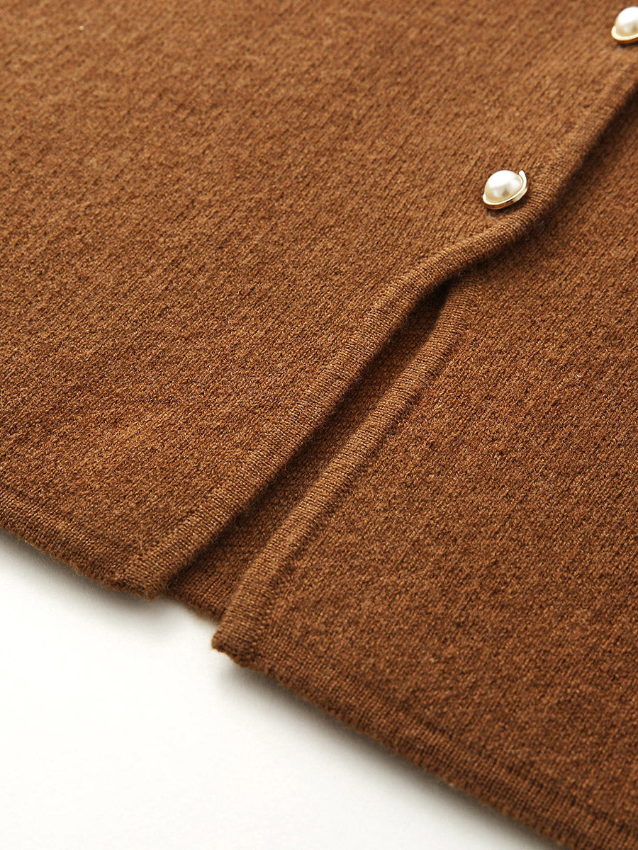 COMOBOCA 100% Wool Women's Button-Down Knit Vest