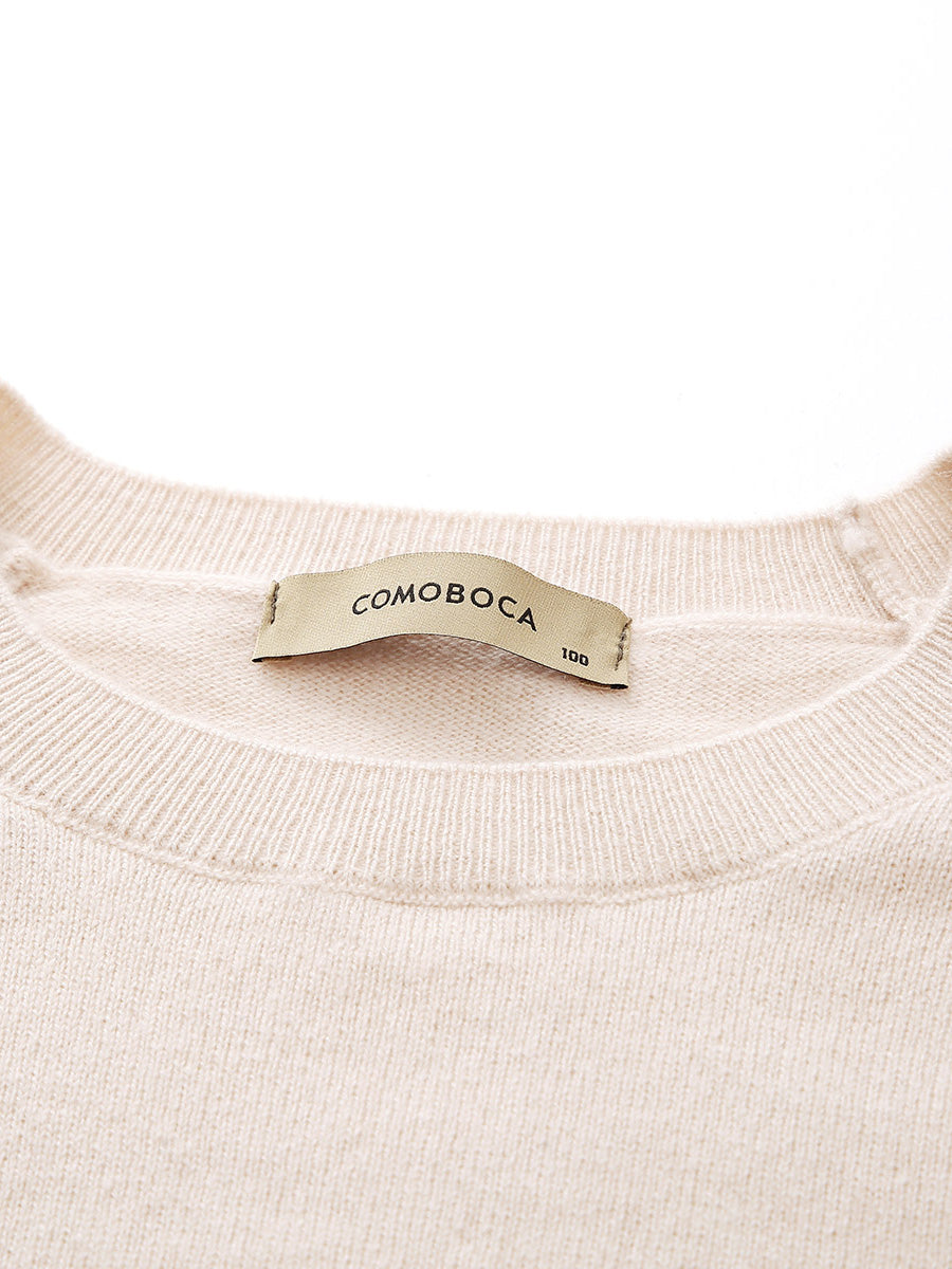 COMOBOCA 100% Cashmere Women's Colorful Side Stripes Knit Sweater