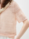 COMOBOCA Women's Openwork Mesh Knit T-Shirt