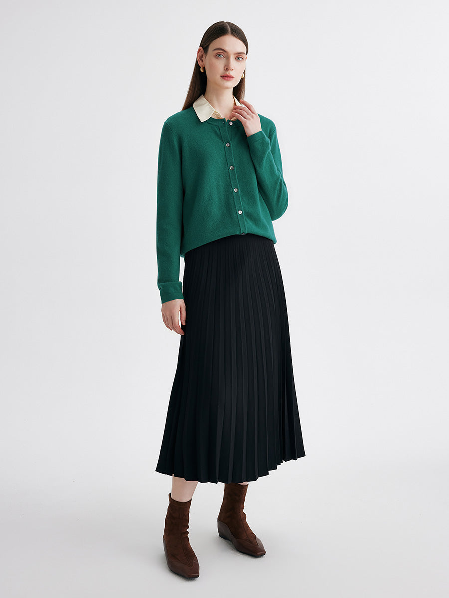 COMOBOCA 100% Cashmere Women's Button-Up Cardigan