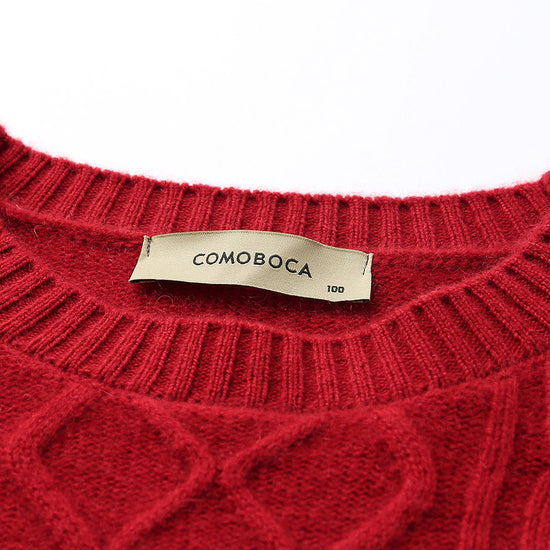 COMOBOCA 100% Cashmere Women's Cozy Reindeer Fair Isle Knit Sweater