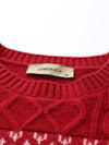 COMOBOCA 100% Cashmere Women's Cozy Reindeer Fair Isle Knit Sweater