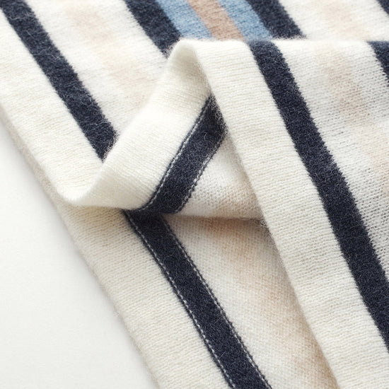 COMOBOCA 100% Cashmere Women's Striped Knit Sweater