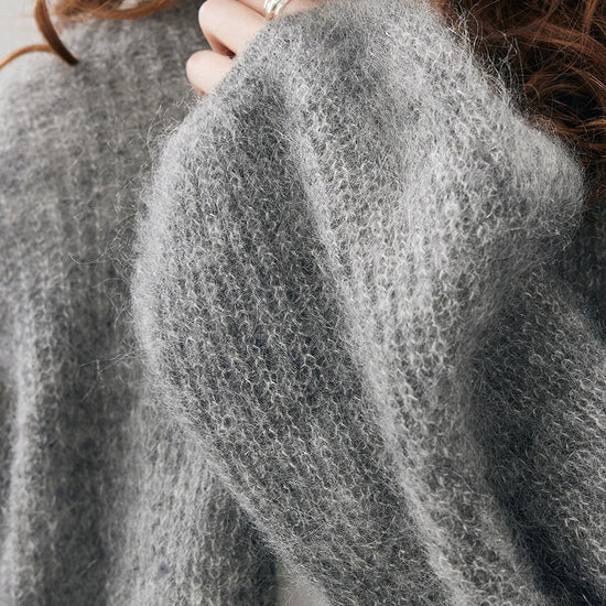 COMOBOCA Women's Mohair Fluffy Open Front Cardigan