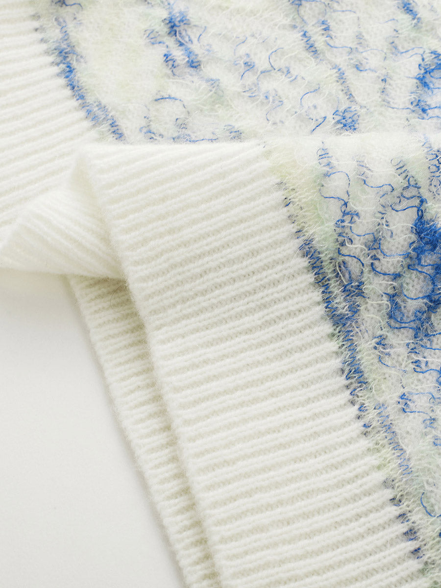 COMOBOCA Women's Wool Ribbed Knit Polo Sweater