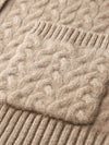 COMOBOCA 100% Cashmere Women's Cable Knit Pocket Cardigan