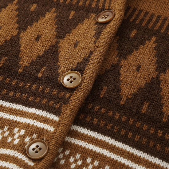 COMOBOCA 100% Wool Women's Vintage Fair Isle Knit Vest