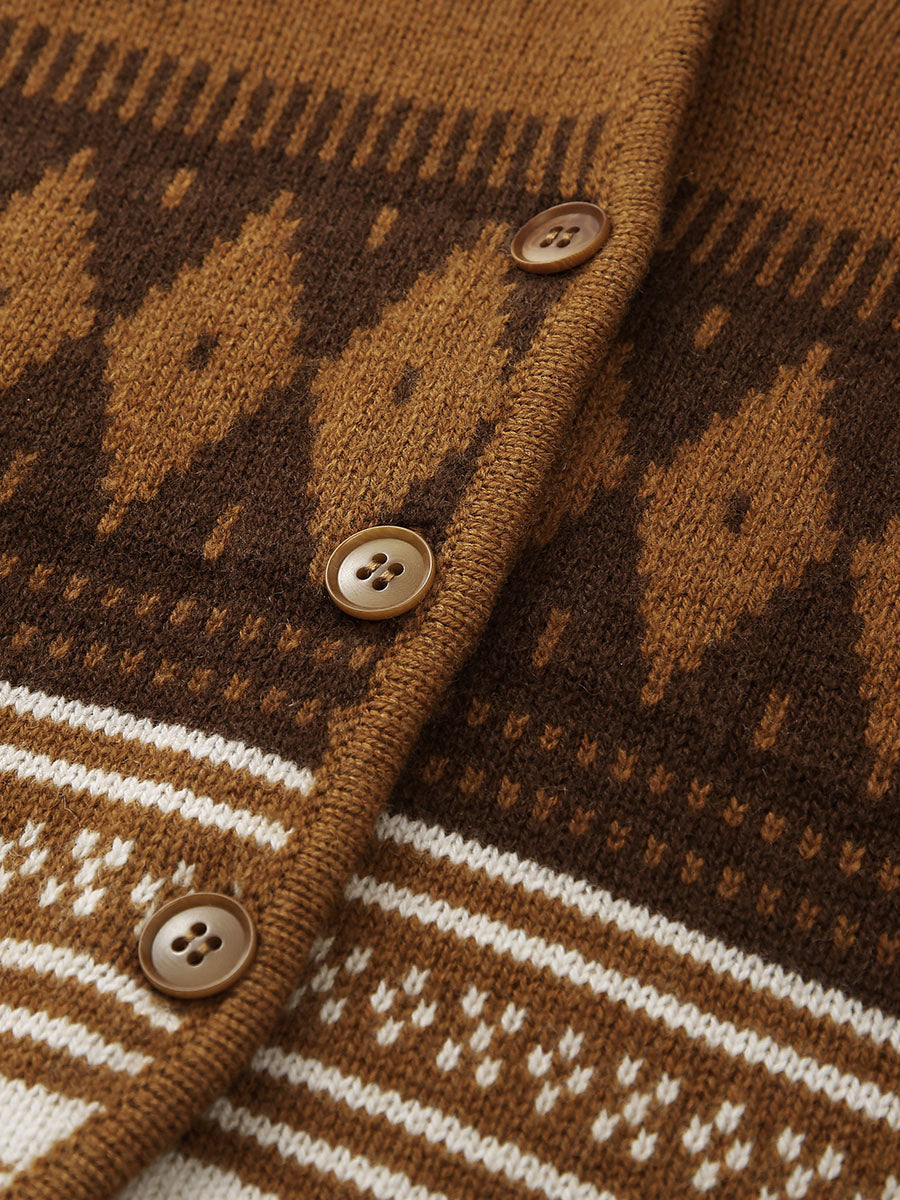 COMOBOCA 100% Wool Women's Vintage Fair Isle Knit Vest