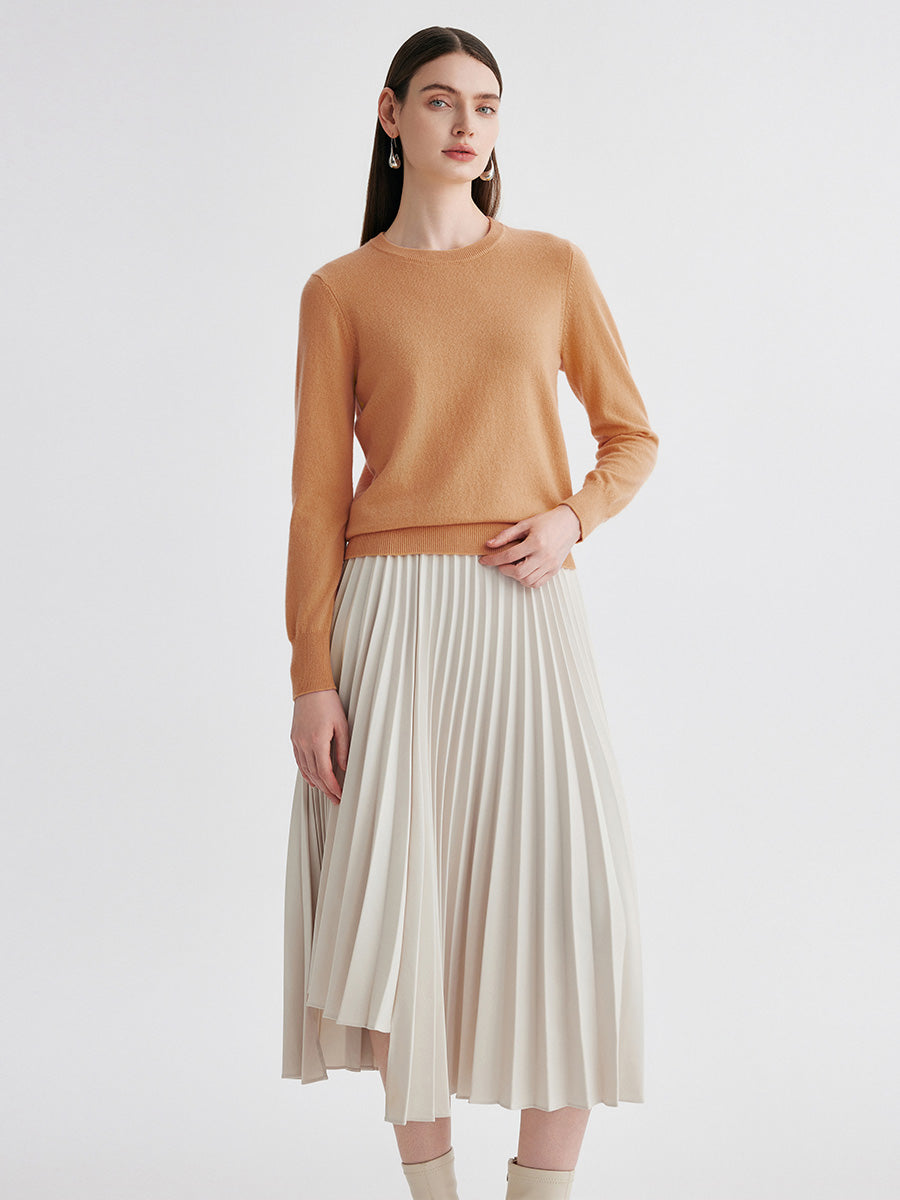 COMOBOCA 100% Cashmere Women's Round Neck Sweater