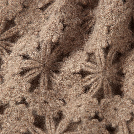 COMOBOCA 100% Cashmere Women's Floral Crochet Knit Beanie