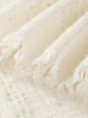 COMOBOCA 100% Cashmere Scarf with Fringes and Metallic Shimmer
