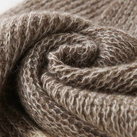 COMOBOCA 100% Cashmere Chunky Knit Color Block Scarf