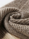 COMOBOCA 100% Cashmere Chunky Knit Color Block Scarf