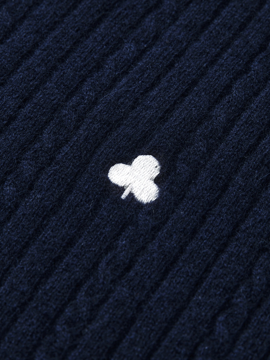 COMOBOCA 100% Cashmere Women's V-Neck Cable Knit Sweater