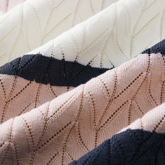 COMOBOCA Women's Striped Color Block Sweater