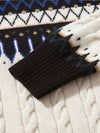 COMOBOCA 100% Wool Women's Nordic Pattern Cable Knit Sweater