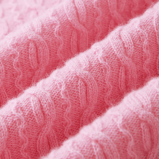 COMOBOCA 100% Cashmere Women's Classic Cable Knit Sweater