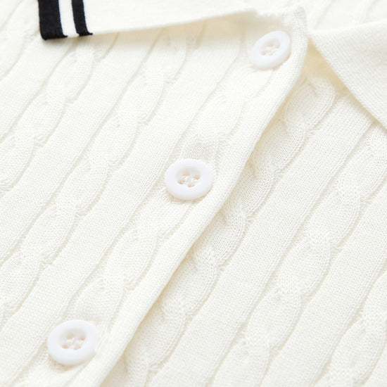 COMOBOCA Women's Cable Knit Polo T-Shirt