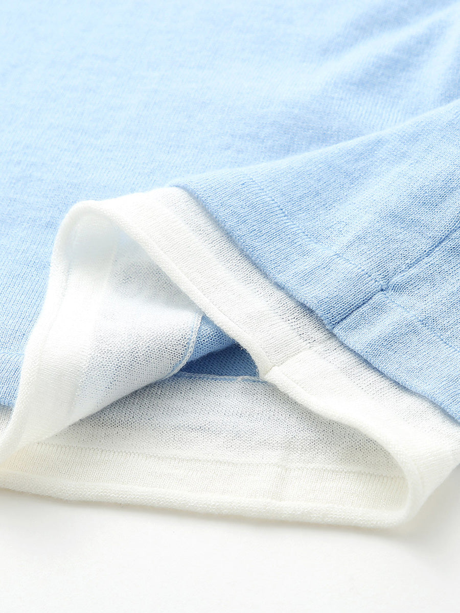 COMOBOCA Women's V-Neck Layered Knit Sweater