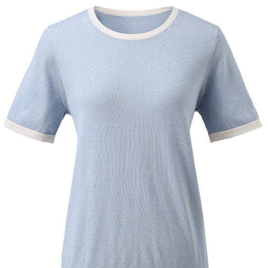 COMOBOCA Women's Retro Ringer Cotton Silk T-Shirt