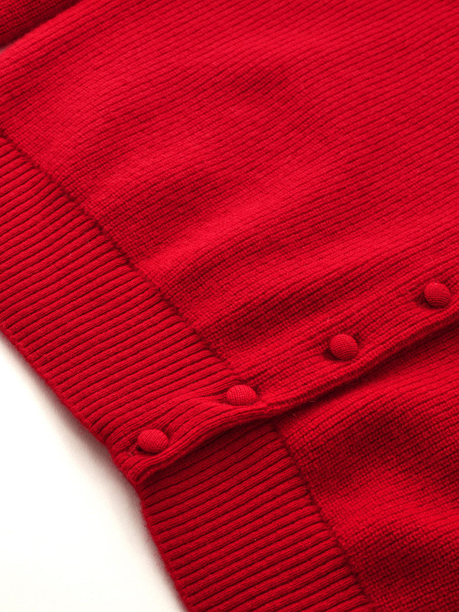 COMOBOCA 100% Cashmere Women's Button Up Knit Hoodie