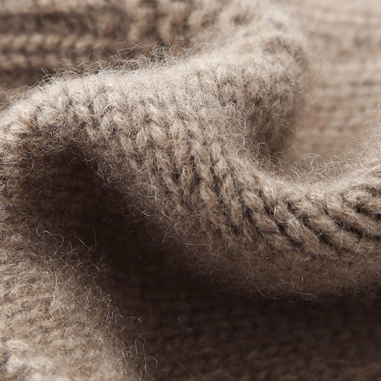 COMOBOCA 100% Cashmere Women's Ear Flap Beanie with Pom-Poms