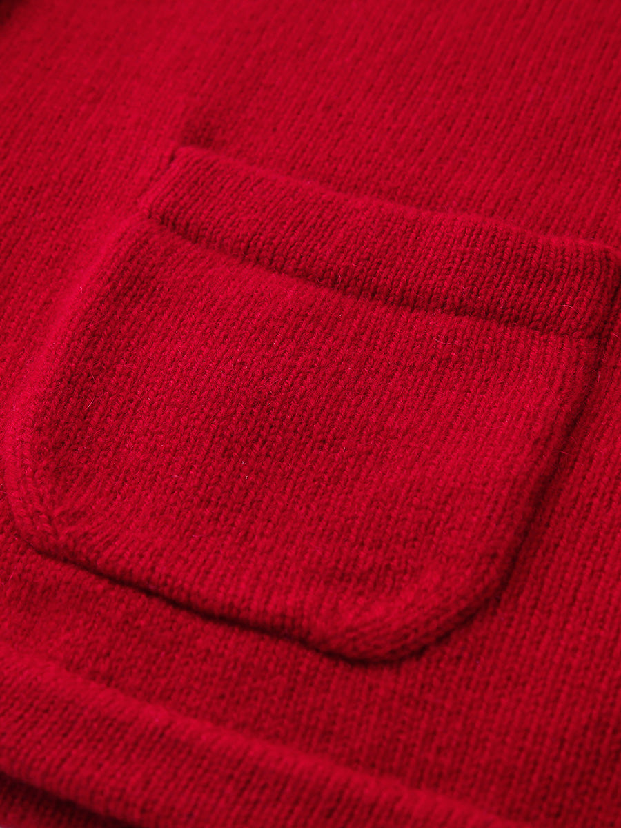 COMOBOCA 100% Cashmere Women's Cardigan with Mandarin Collar