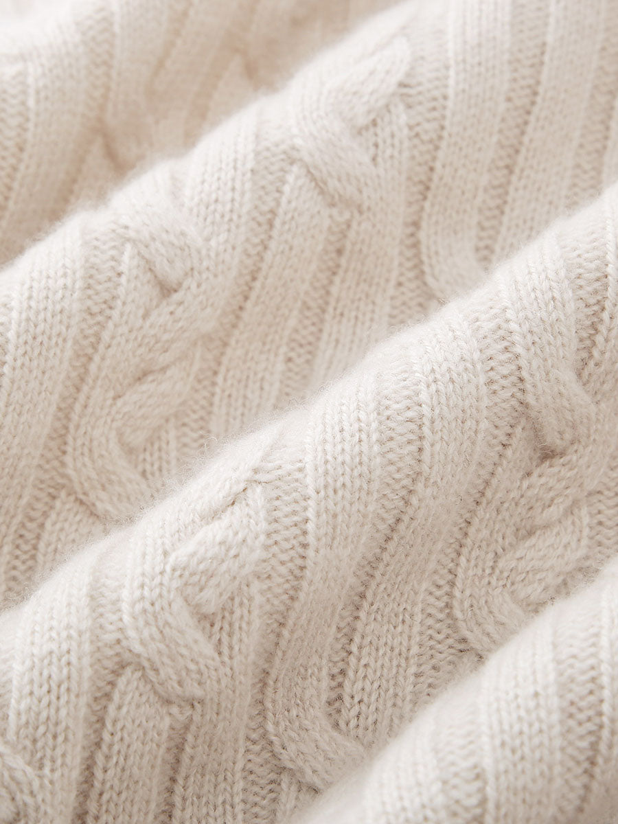 COMOBOCA 100% Wool Women's Cable Knit Button-Front Vest