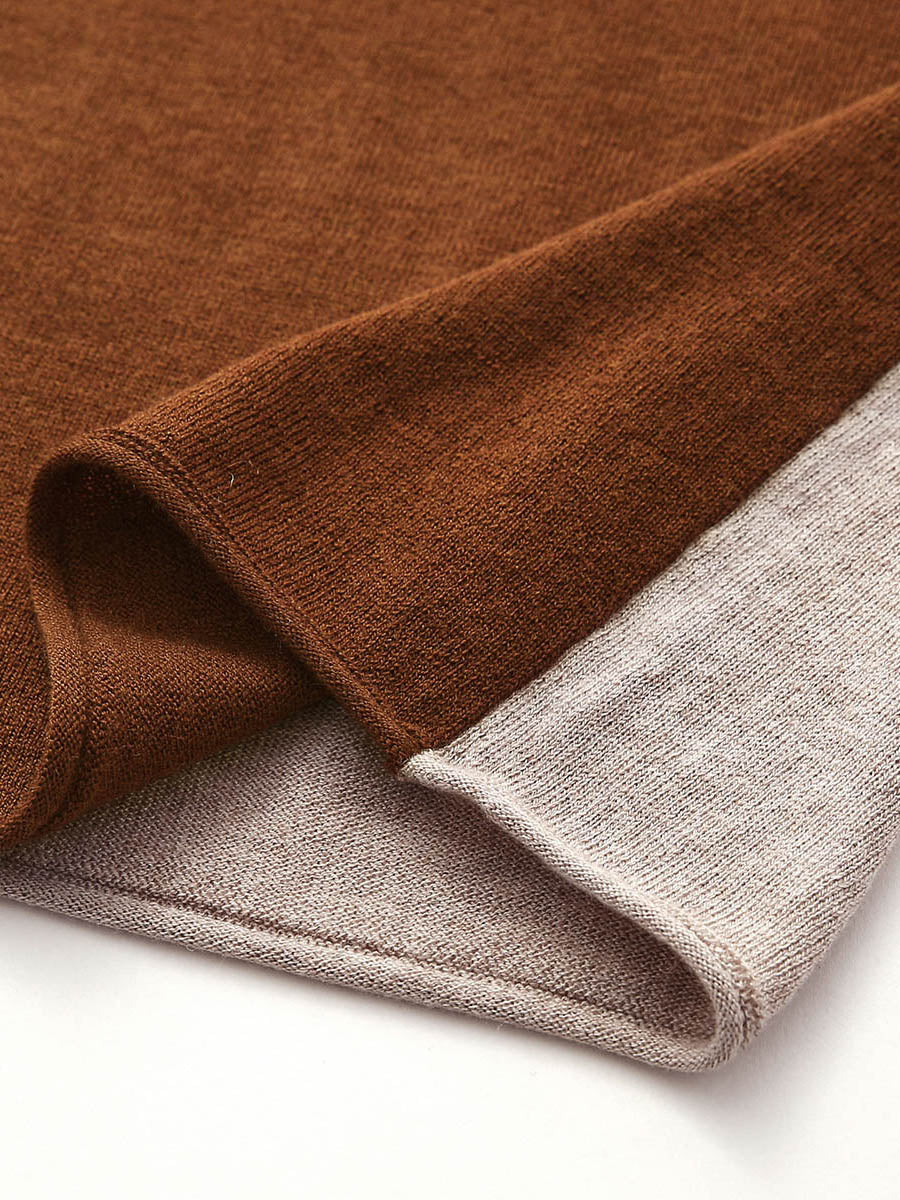 COMOBOCA Women's Reversible Color-Blocked Knit Sweater