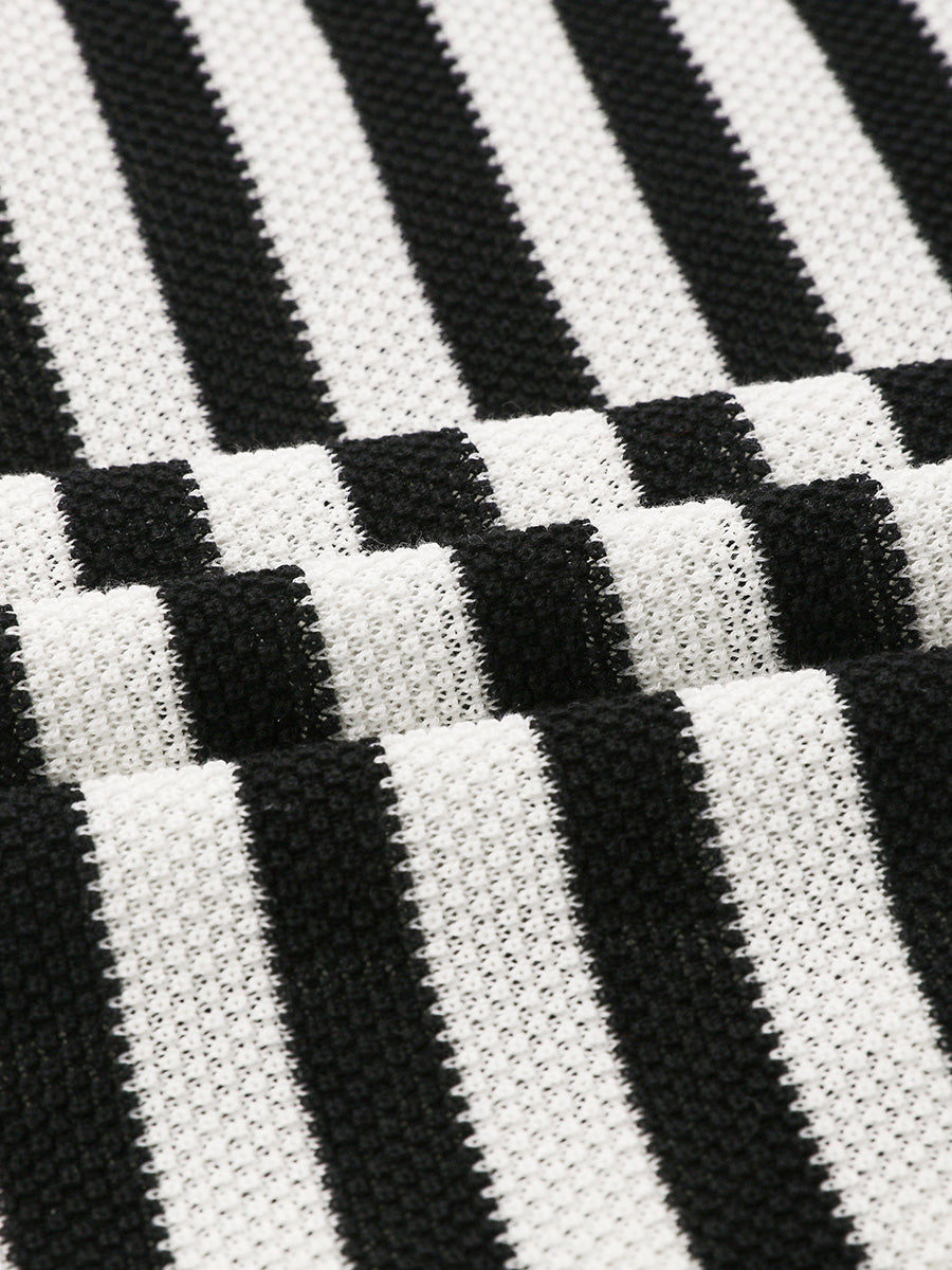 COMOBOCA Women's Striped Polo Knit T-Shirt