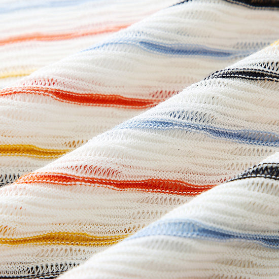 COMOBOCA Women's Colorful Striped Knit Sweater