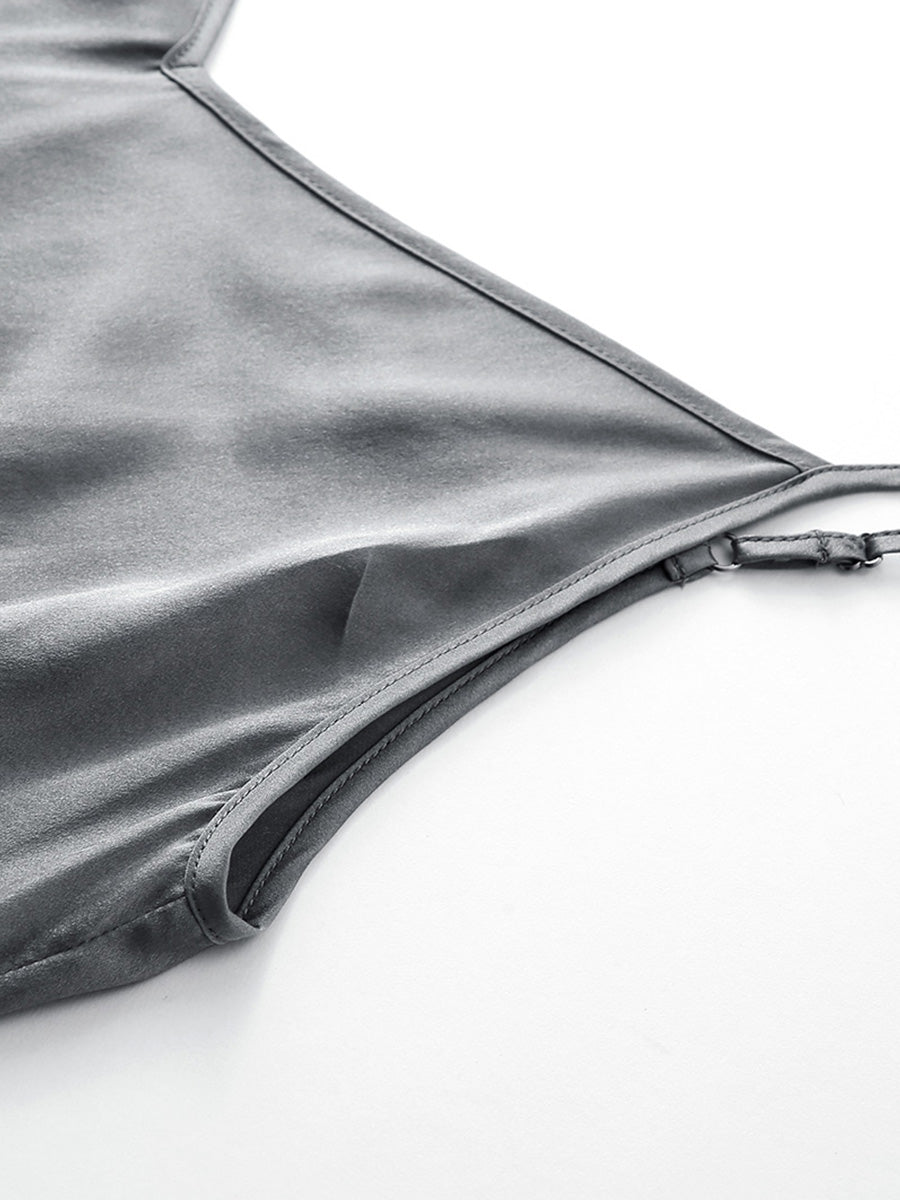 COMOBOCA Women's Silk Adjustable Straps V-Neck Camisole