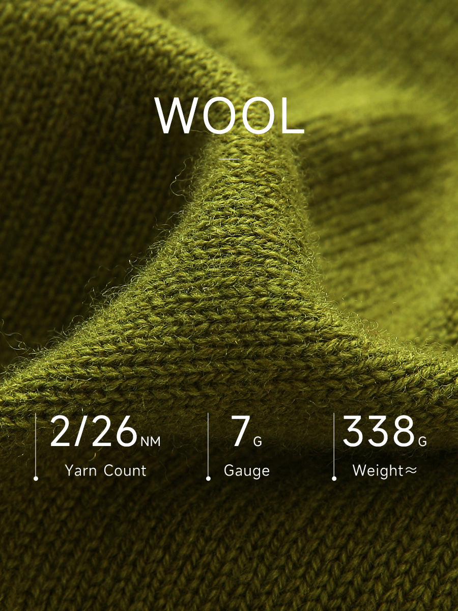 COMOBOCA 100% Wool Women's V-Neck Ribbed Knit Sweater